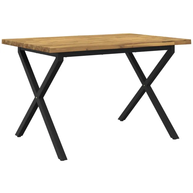 vidaXL Eettafel - met - levendige - rand - 120 - x - 80 - x - 75 - cm Whitewash en zwart