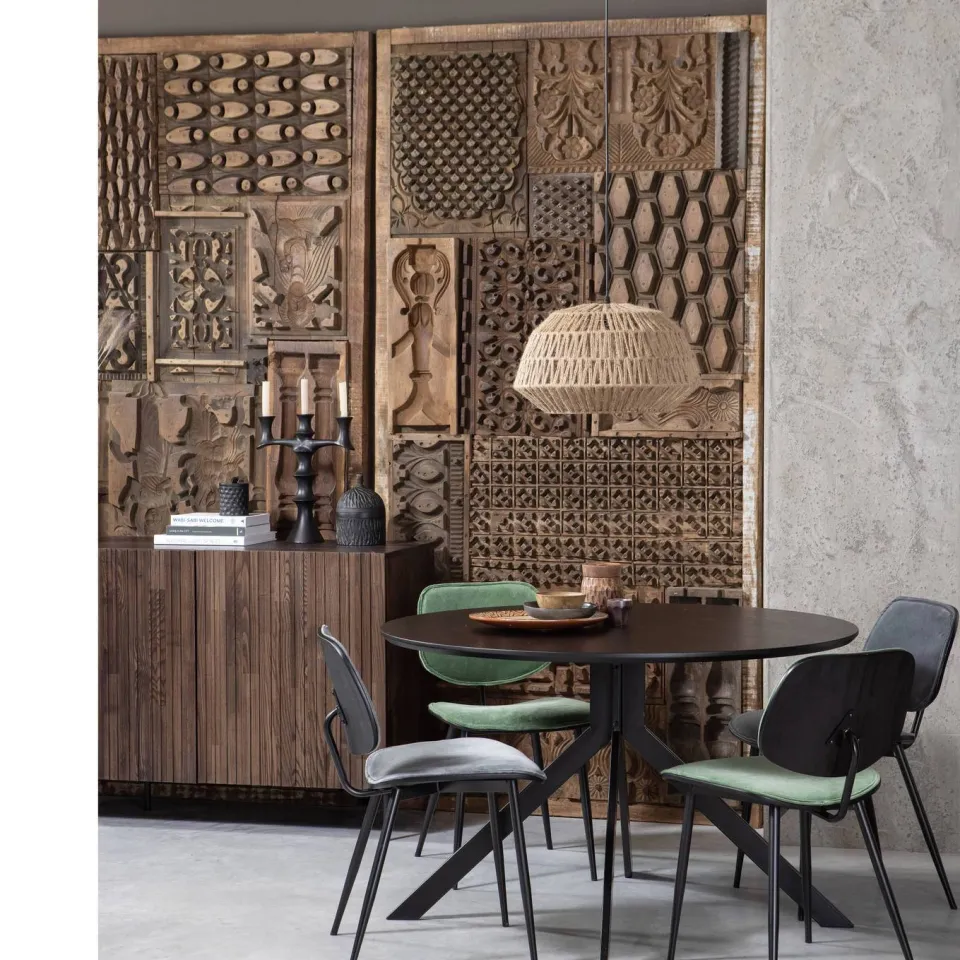 WOOOD Bruno Eettafel Rond - Mdf - Zwart - 75xØ120, foto 2