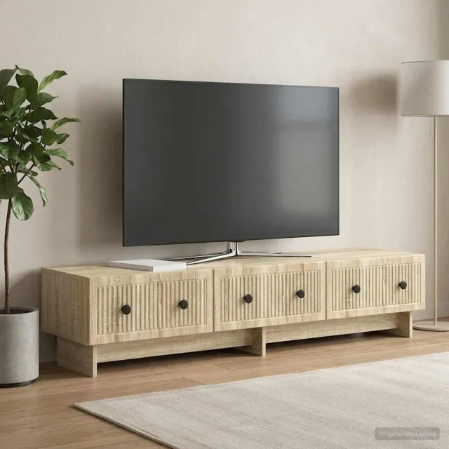 vidaXL TV-kast 147 x 34,5 x 30 cm Sonoma Eiken Bewerkt hout Bruin