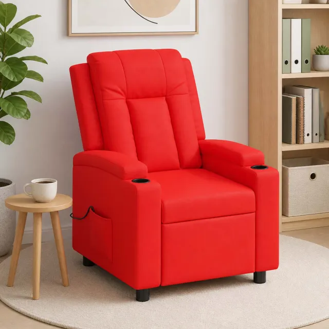 vidaXL Massage-relaxstoel Rood 75 x 95 x 100 cm Stof, foto 2