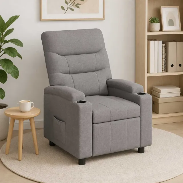 vidaXL Ligstoel Taupe 75 x 95 x 103 cm Stof
