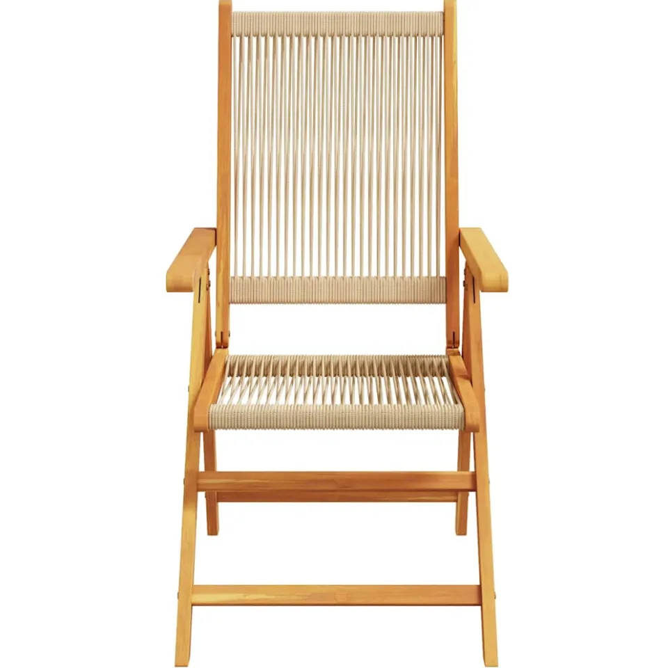 vidaXL 7-delige Tuinset polypropeen en massief hout beige, foto 4