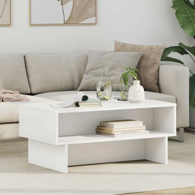 vidaXL Salontafel Wit 80 x 46 x 35 cm Bewerkt hout, foto 2