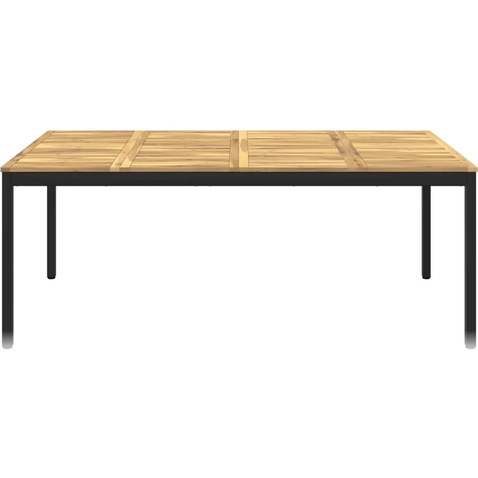 vidaXL Tuindiner tafel NAARDEN Wit en zwart 196 x 100,5 x 75 cm