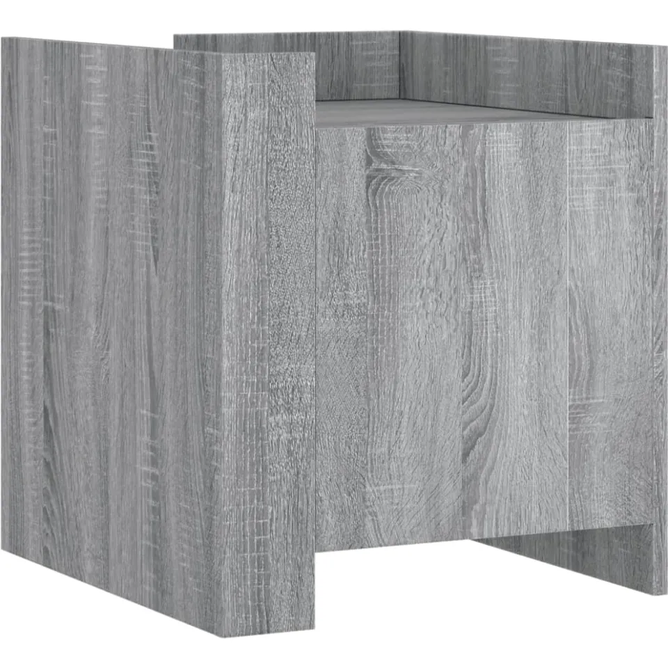 vidaXL Nachtkastje 45x50x50 cm bewerkt hout grijs sonoma eikenkleurig, foto 3