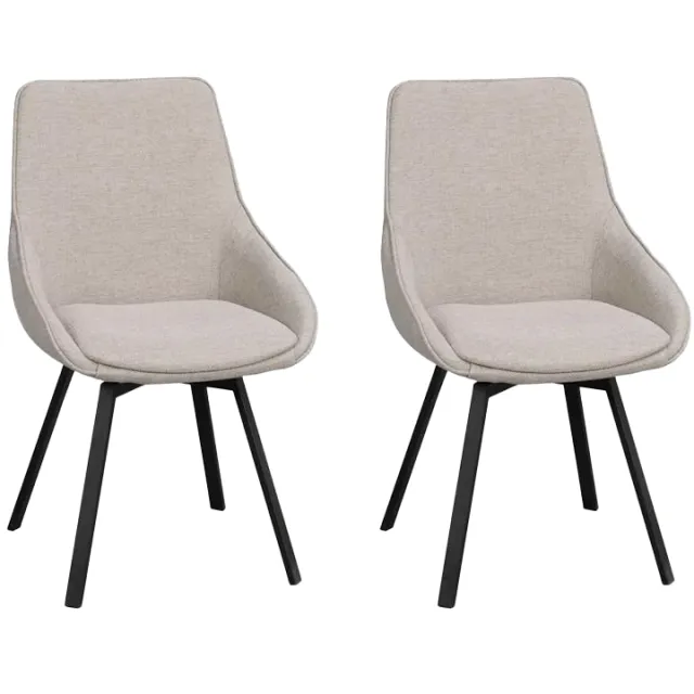 Rowico Home Alison draaibare eetkamerstoel beige - set van 2, foto 2