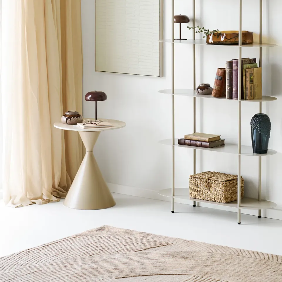 Artichok Anisa metalen bijzettafel met keramiek blad beige - Ø50, foto 2