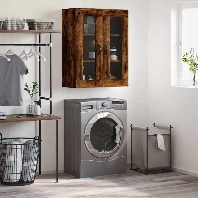 vidaXL Wandkast 69,5x34x90 cm bewerkt hout gerookt eikenkleurig Bruin