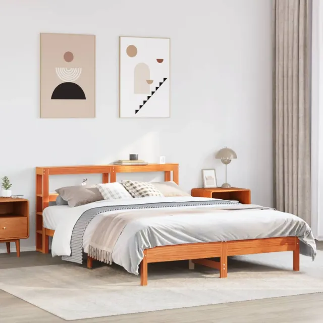 vidaXL Bedframe zonder matras massief grenenhout wasbruin 160x200 cm bruin