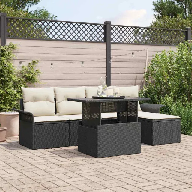vidaXL Tuin Sofa Set 6 st Zwart poly rattan, foto 2