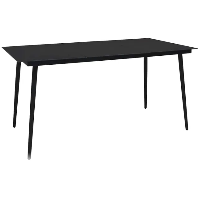 vidaXL 7-delige Tuinset PVC-rattan zwart