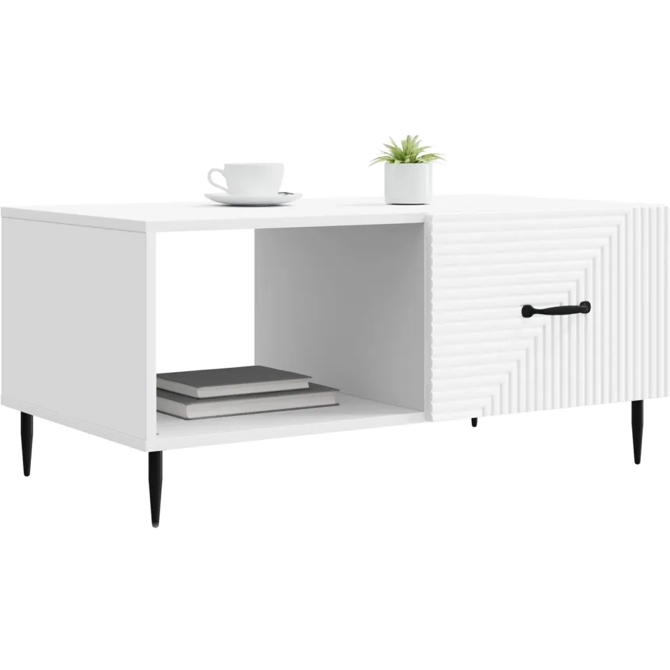 vidaXL Salontafel Wit 90 x 50 x 40 cm Bewerkt hout