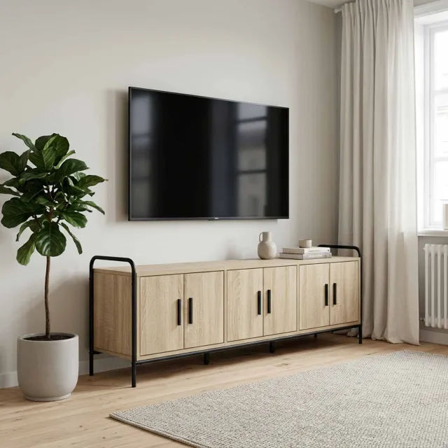 vidaXL Tv-meubel 146 x 33 x 50 cm Sonoma Eiken Bewerkt hout