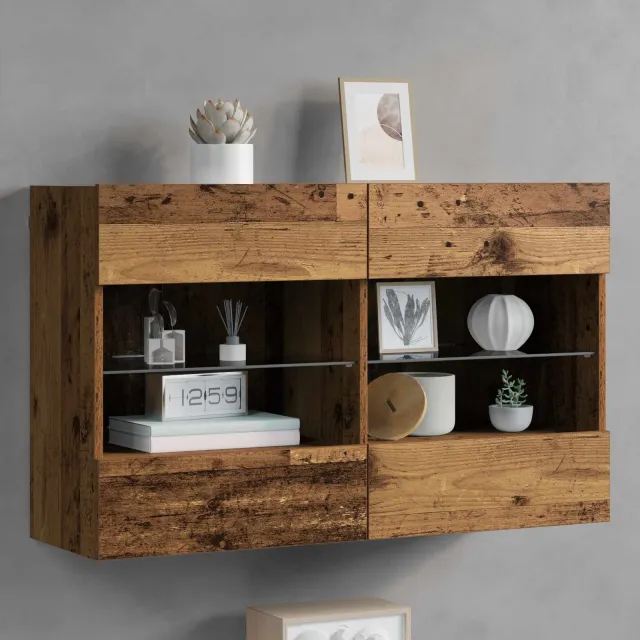 vidaXL TV-wandkast 98,5 x 30 x 60,5 cm Oud Hout Bewerkt hout bruin, foto 2