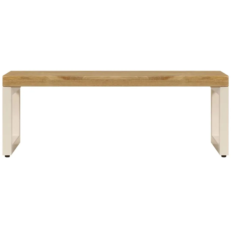 vidaXL Salontafel 100x50x35 cm massief mangohout en staal, foto 2