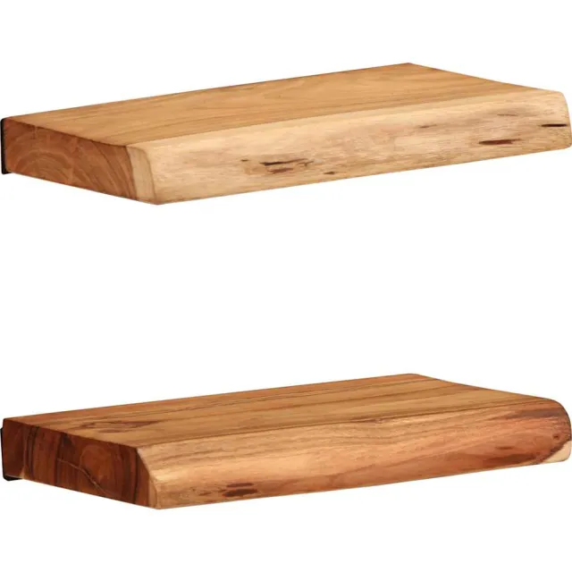 vidaXL Wandschappen 2 st 30x20x3,5 cm massief acaciahout Bruin