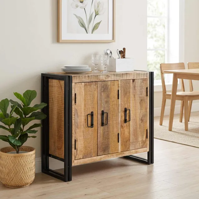 vidaXL Dressoir Bruin 80 x 33 x 70 cm massief mangohout, foto 2