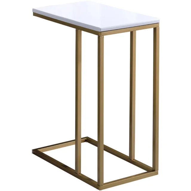IDIMEX Bijzettafel DEBORA, rechthoekig, in goud/wit