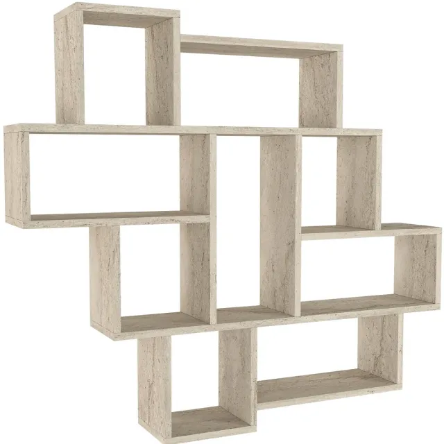 Skye Decor , Wandplank, Parola, Gemelamineerde spaanplaat, Travertin, 115,5 x 15 x 103,5 cm Travertijn