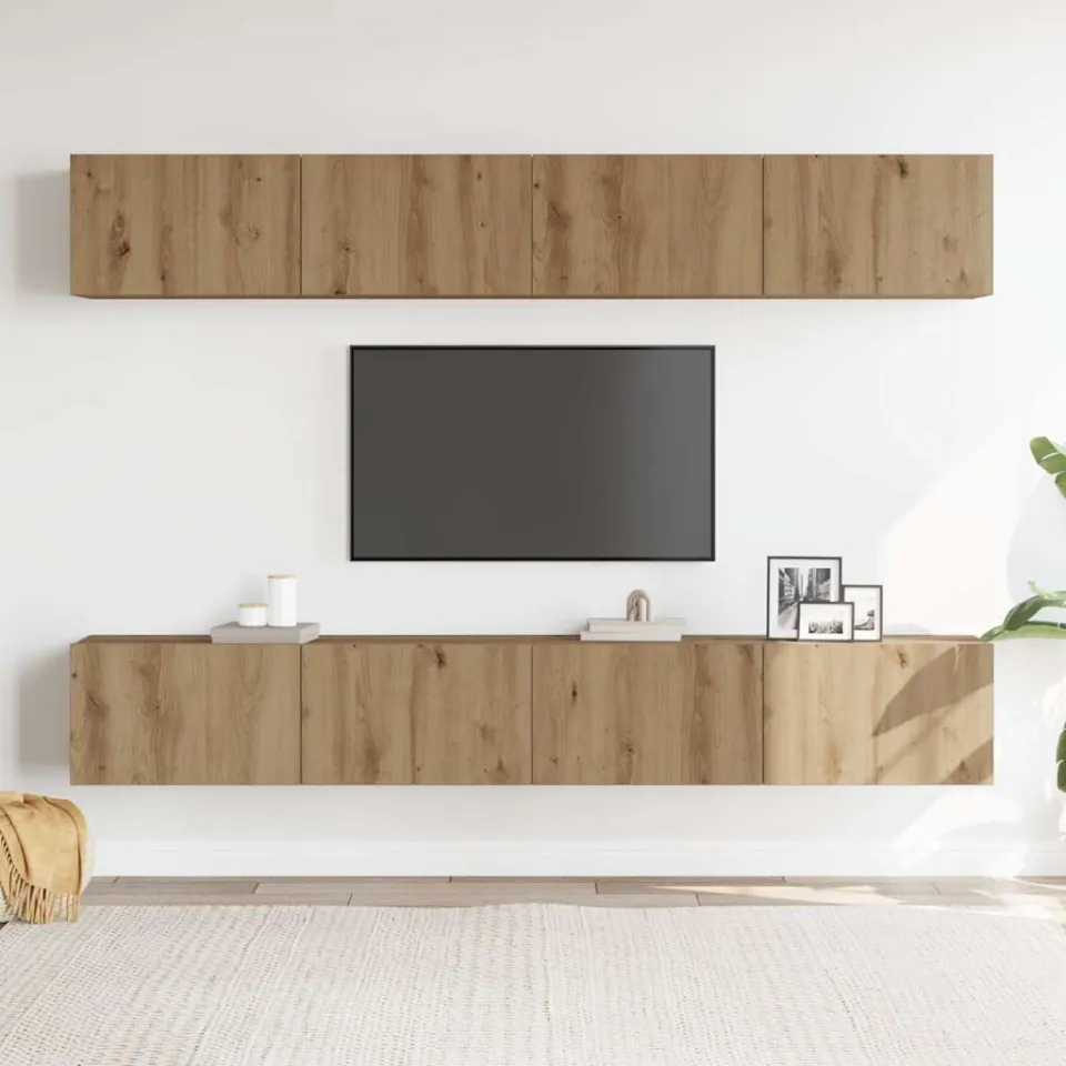 vidaXL 4-delige wand-tv-meubelset Artisan Oak 100x30x30 cm, foto 2