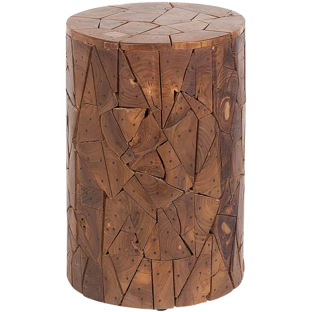 Beliani DAWSON - Bijzettafel - Donkere houtkleur - Teakhout Bruin