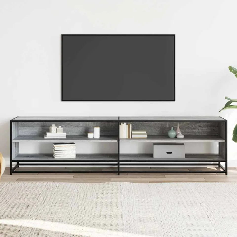 vidaXL Tv-meubel 180,5x40x46 cm bewerkt hout grijs sonoma eikenkleurig, foto 2