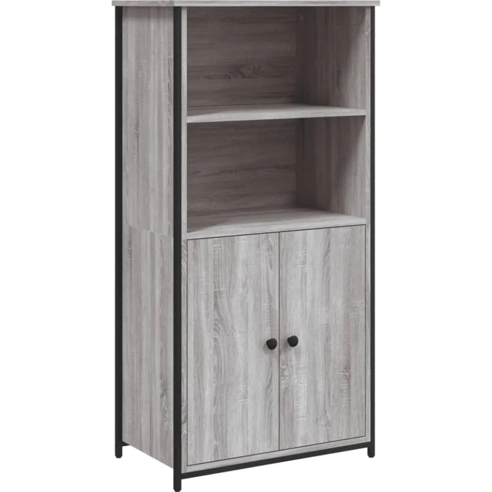 vidaXL Hoge kast 62x36x121,5 cm bewerkt hout grijs sonoma, foto 3