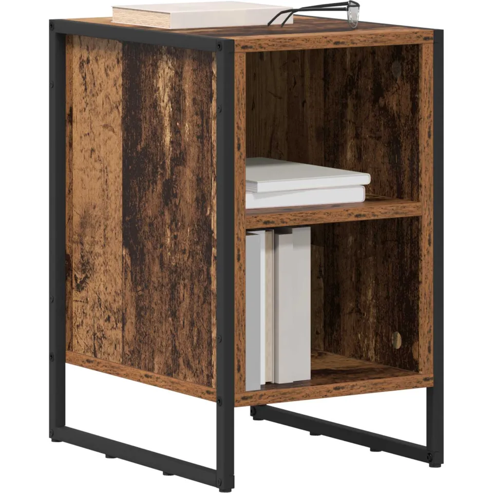 vidaXL Nachtkastje 2 st Oud Hout 39.5 x 30 x 50 cm Bewerkt hout bruin, foto 3