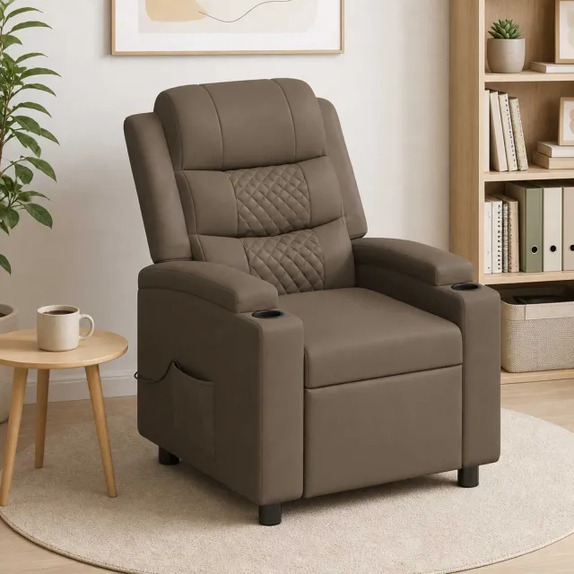 vidaXL Massage-relaxstoel Grijs 75 x 93 x 98 cm Stof, foto 2