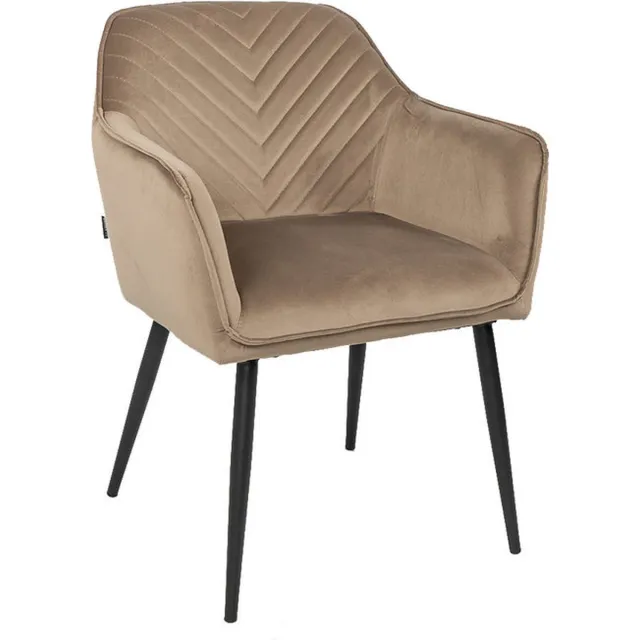 Bronx71 Velvet eetkamerstoel Fiona taupe - stoel