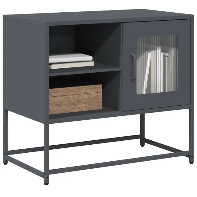 vidaXL Tv-meubel 68x39x60,5 cm staal antracietkleurig Anthraciet