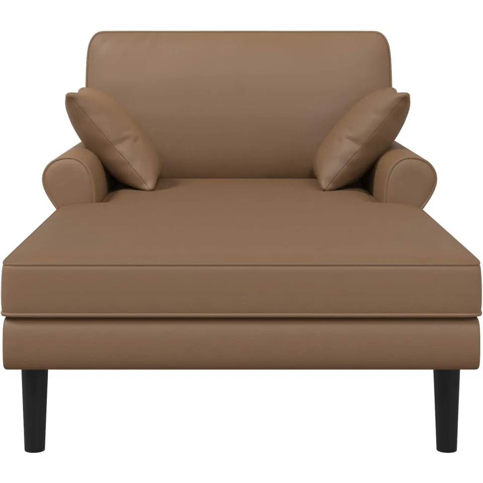 vidaXL Chaise longue Cappuccino Kunstleer Tan