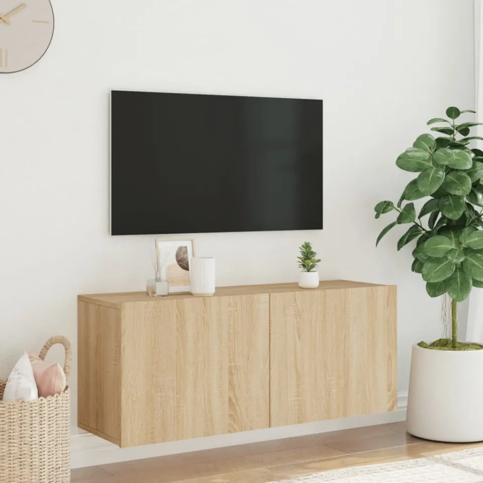vidaXL Tv-meubel wandgemonteerd 100x30x41 cm sonoma eikenkleurig, foto 3