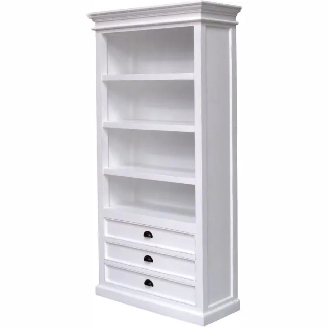 Nova Solo CA580 - Boekenkast - wit - mahoniehout - 110x40dx190h