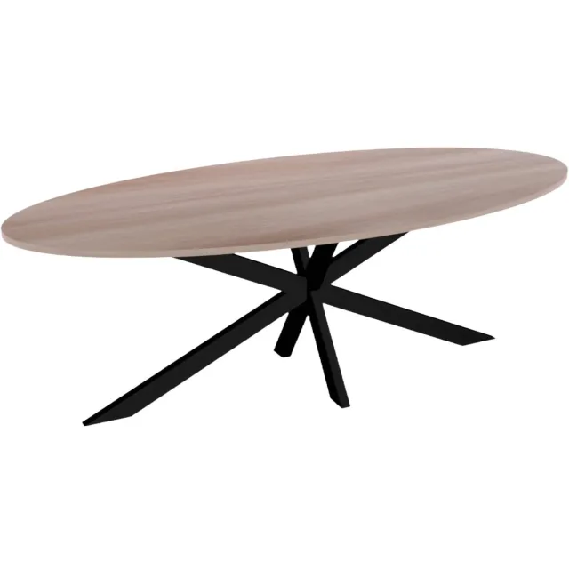 Lizzely Garden & Living Eettafel ovaal 240cm Rato naturel ovale tafel MDF eetkamertafel