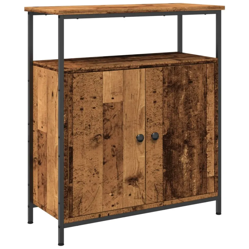 vidaXL Dressoir 70x30x80 cm bewerkt hout oud houtkleurig bruin, foto 3