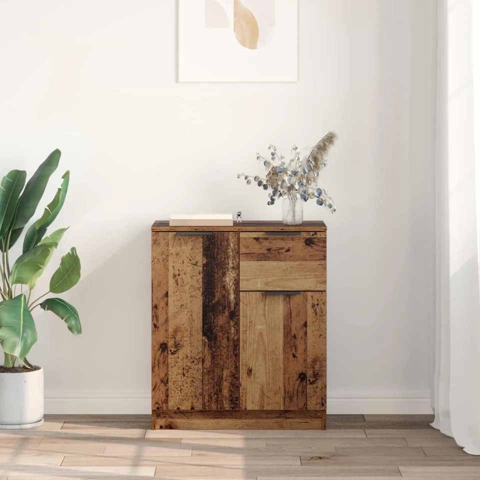 vidaXL Dressoir Oudhout 60 x 30 x 70 cm Bewerkt hout bruin, foto 4