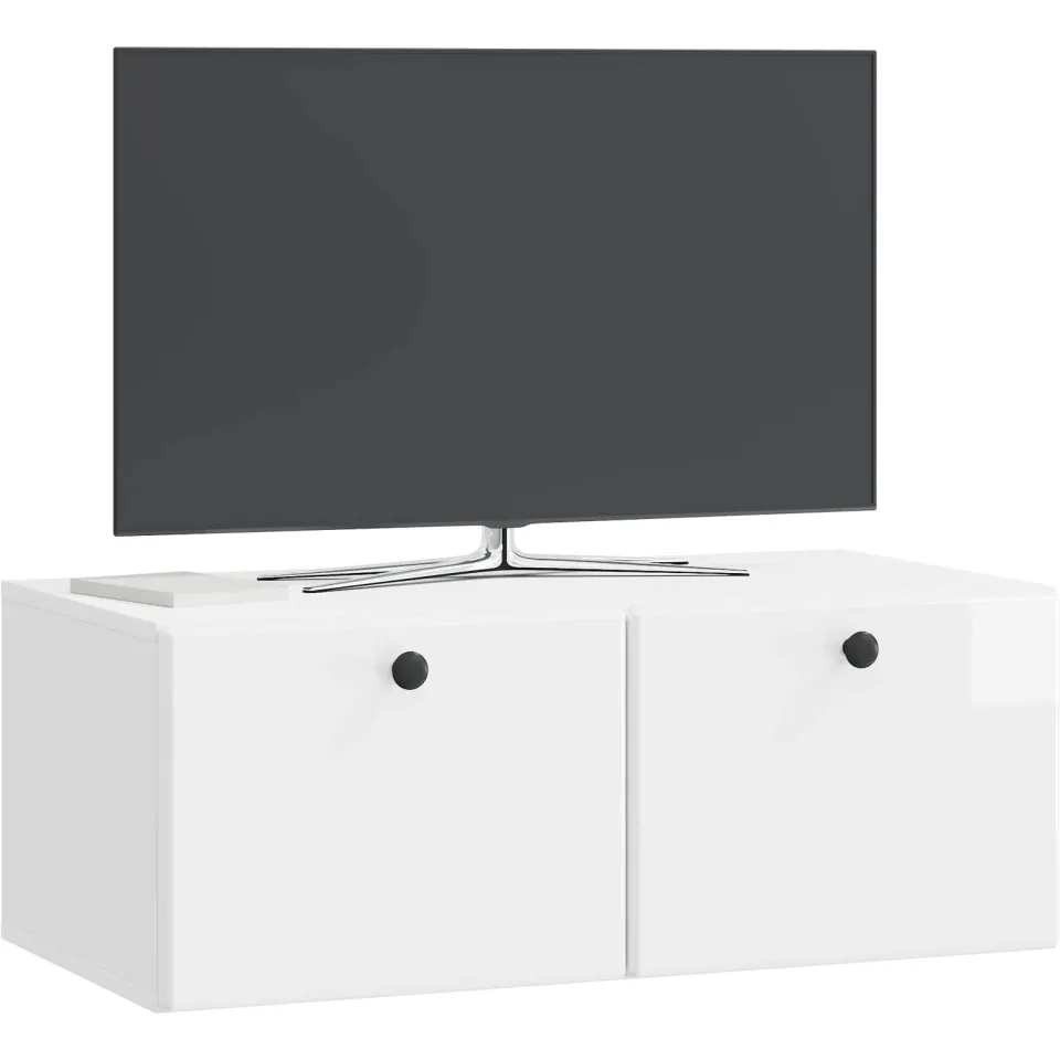 vidaXL Wandbeugel TV-kast 78,5 x 41 x 30 cm Hoogglans Wit Bewerkt hout