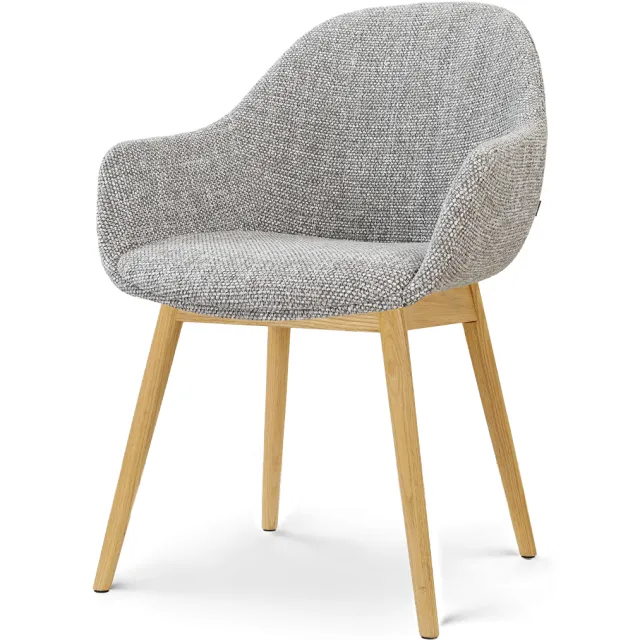Nolon Nio-Mae eetkamerstoel grijs blend - houten onderstel