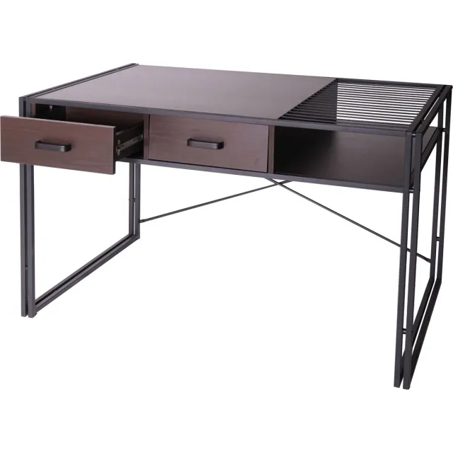 MCW Bureau MCW-H91, bureau computerbureau, industrieel 76x120x70cm ~ donkerbruin