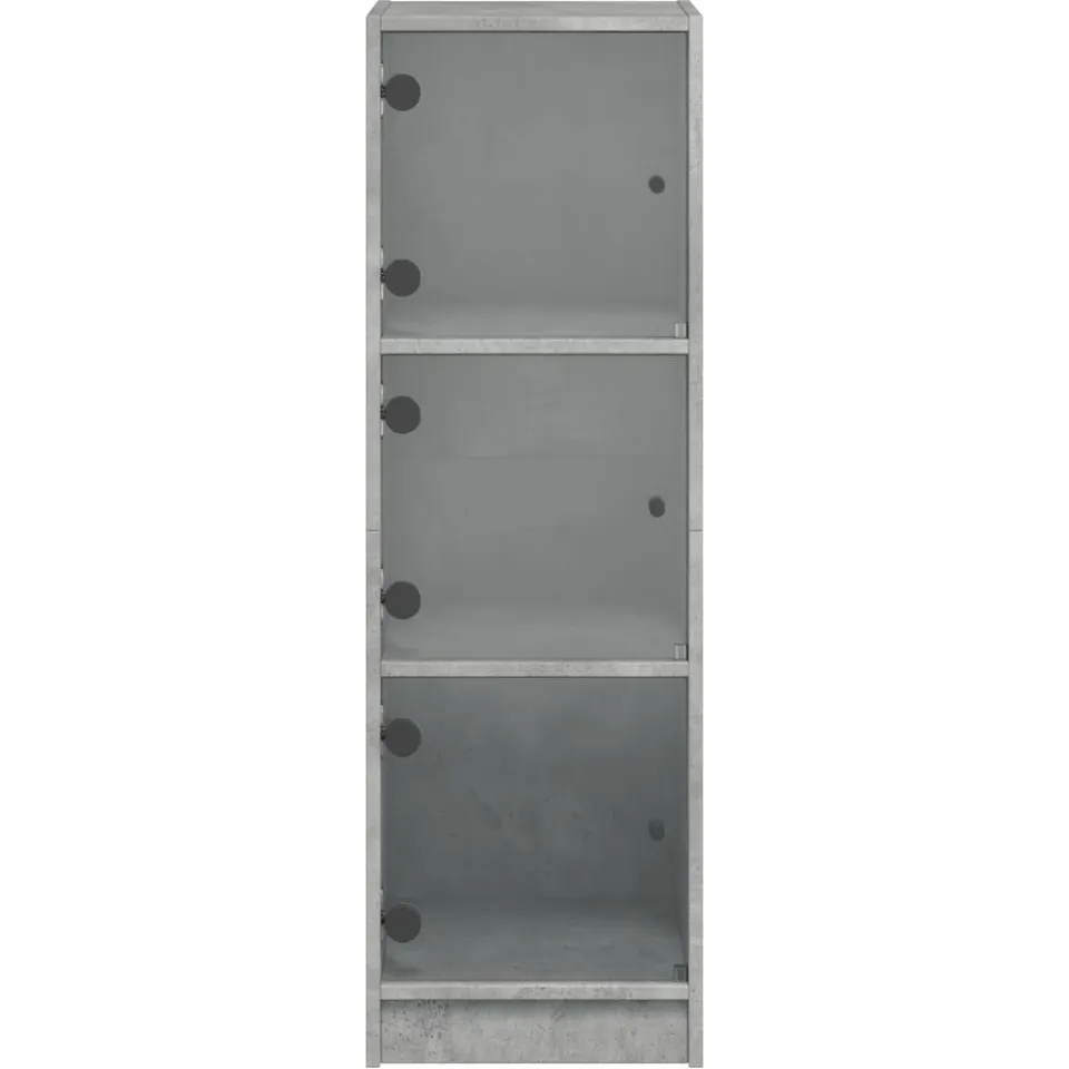 vidaXL Hoge kast met glazen deuren 35x37x109 cm betongrijs grijs, foto 4