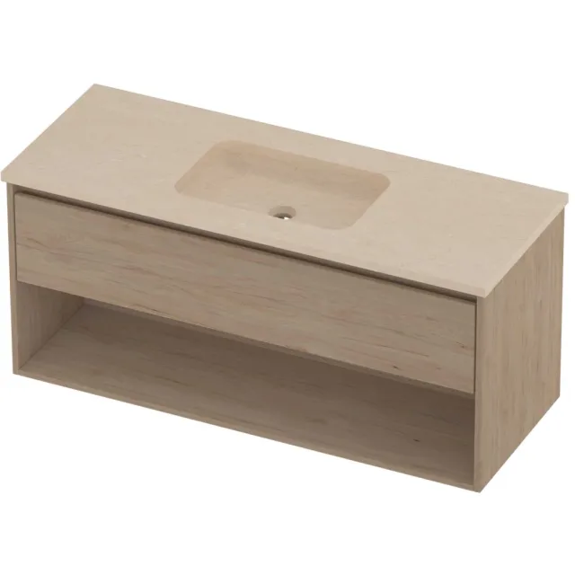 Proline Rollo Badmeubelset Hardsteen Elegant Midden 120x46x54 cm Sand Stone Ideal Oak Eiken