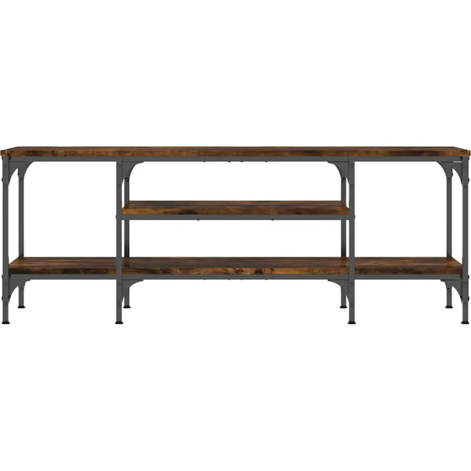 vidaXL Tv-meubel 121x35x45 cm bewerkt hout en ijzer gerookt eikenkleur Bruin