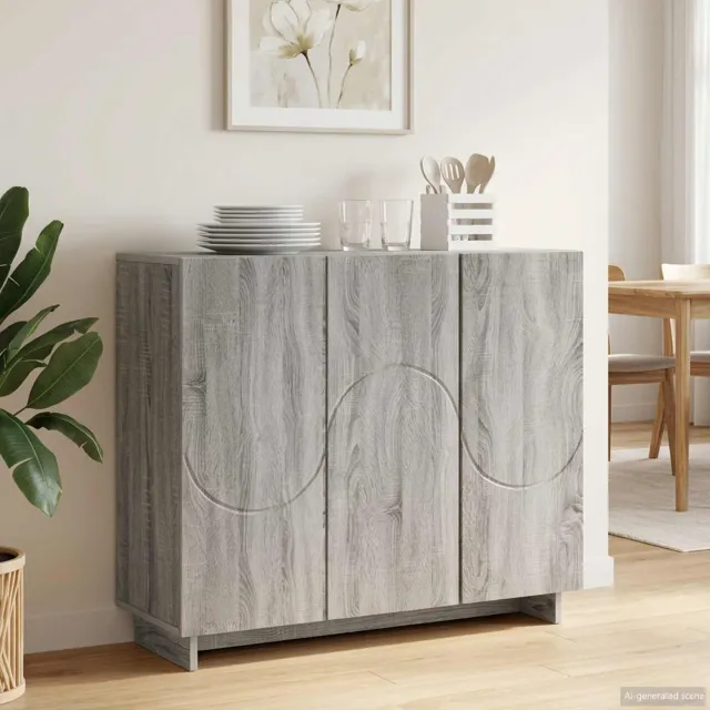 vidaXL Dressoir Grijs Sonoma 85,5 x 31 x 75 cm Bewerkt hout