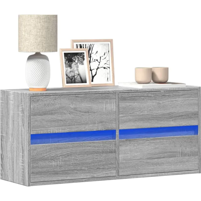 vidaXL Tv-wandmeubel met LED-verlichting 100x31x45 cm grijs sonoma