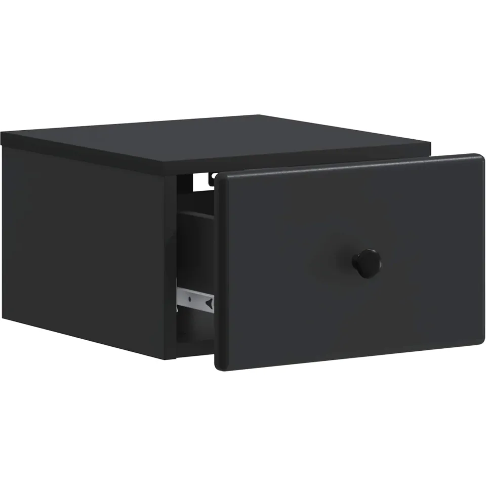 vidaXL Wandbeugel Bedkast Zwart 34,5 x 33 x 20 cm Bewerkt hout, foto 3