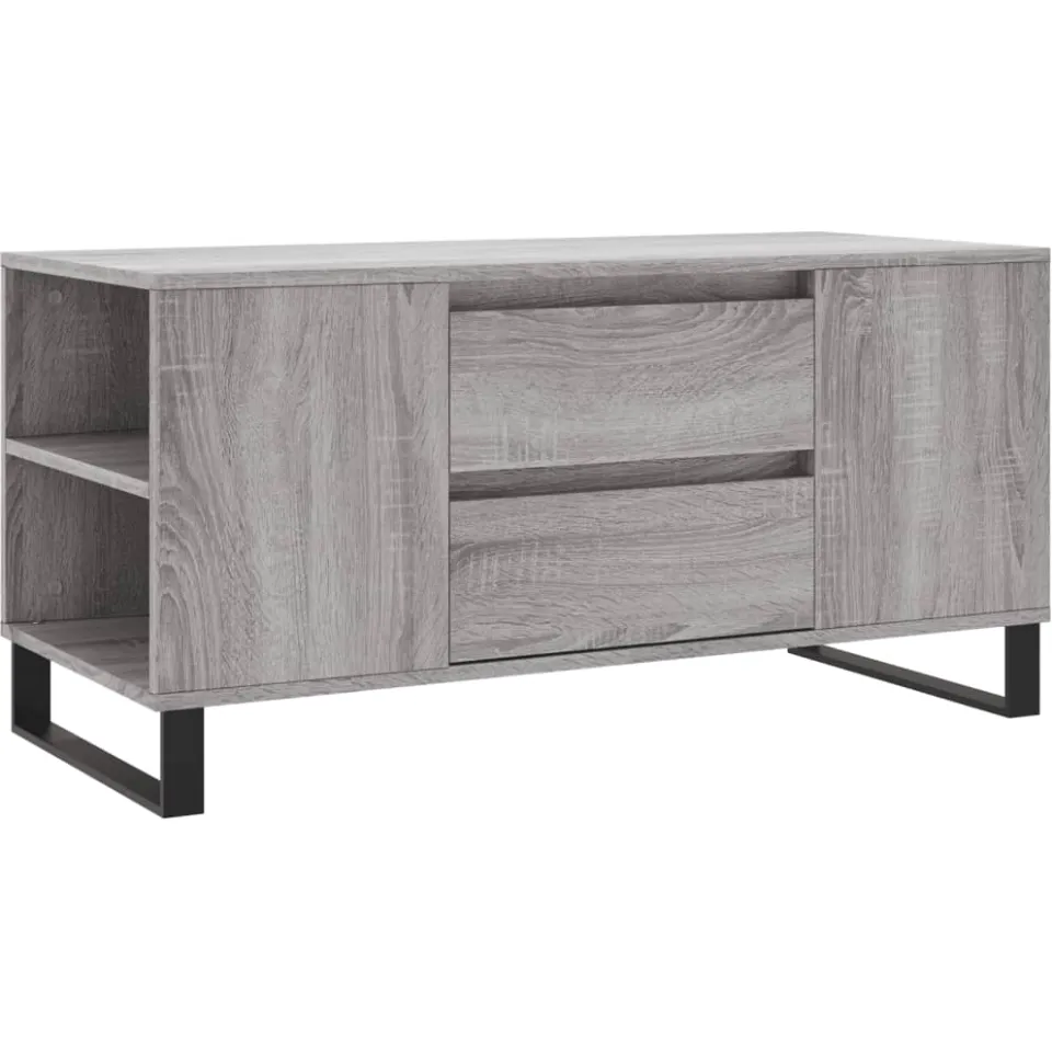 vidaXL Salontafel 102x44,5x50 cm bewerkt hout grijs sonoma eikenkleur, foto 3