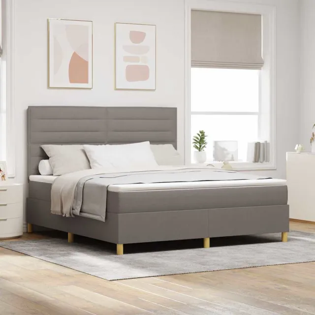 vidaXL Boxspringbed met hoofdeinde Taupe 180 x 200 cm Stof