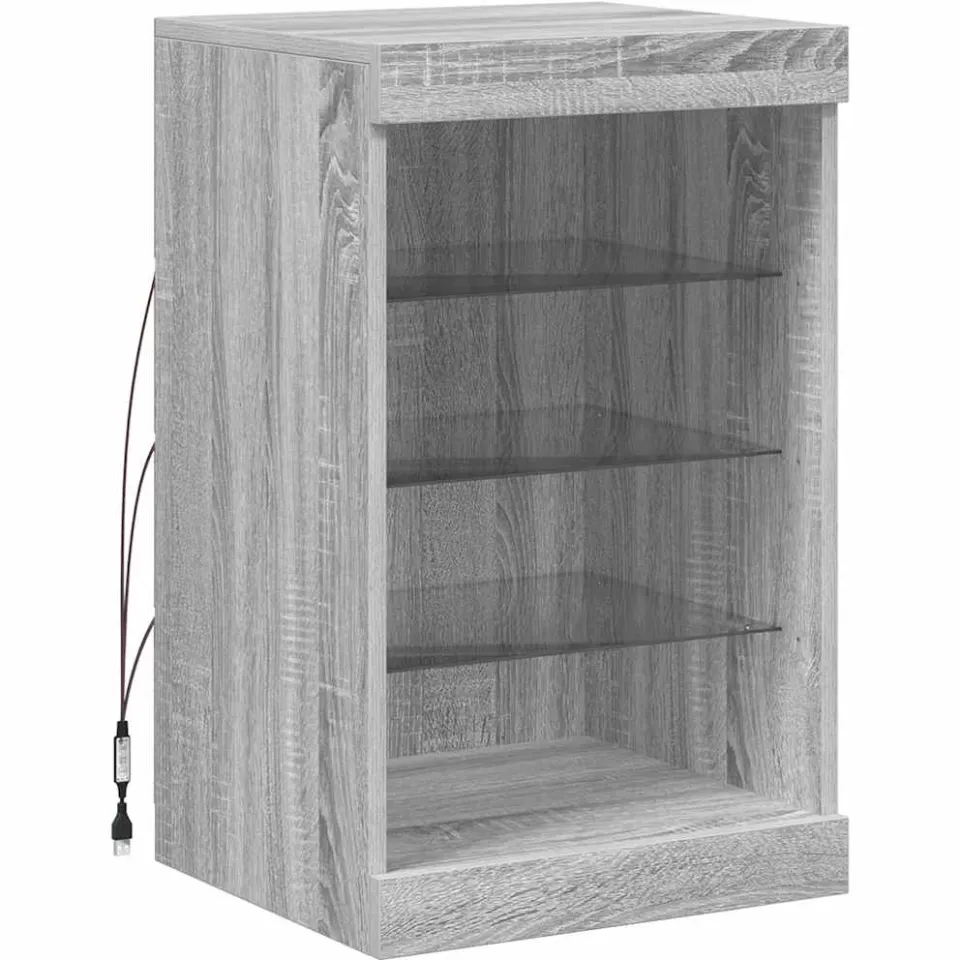 vidaXL Dressoir met LED-verlichting 41x37x67 cm grijs sonoma eiken