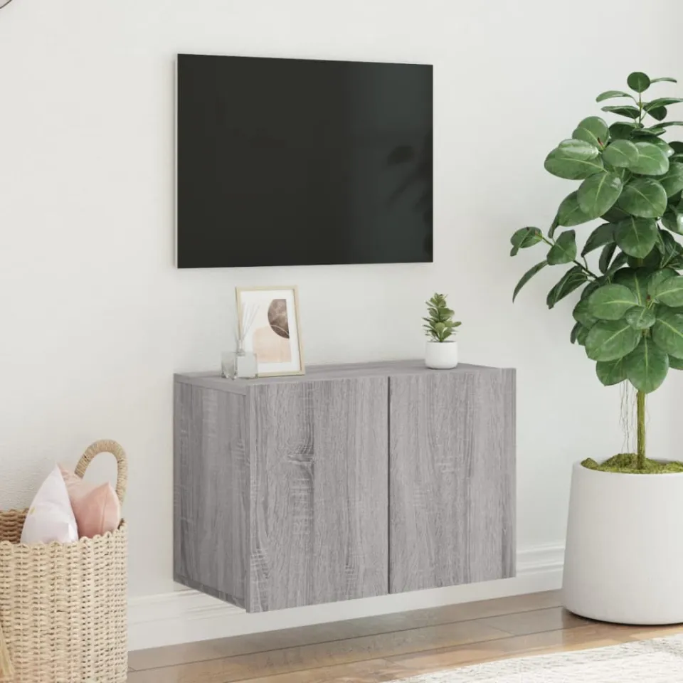 vidaXL Tv-meubel wandgemonteerd 60x30x41 cm grijs sonoma eikenkleurig, foto 2